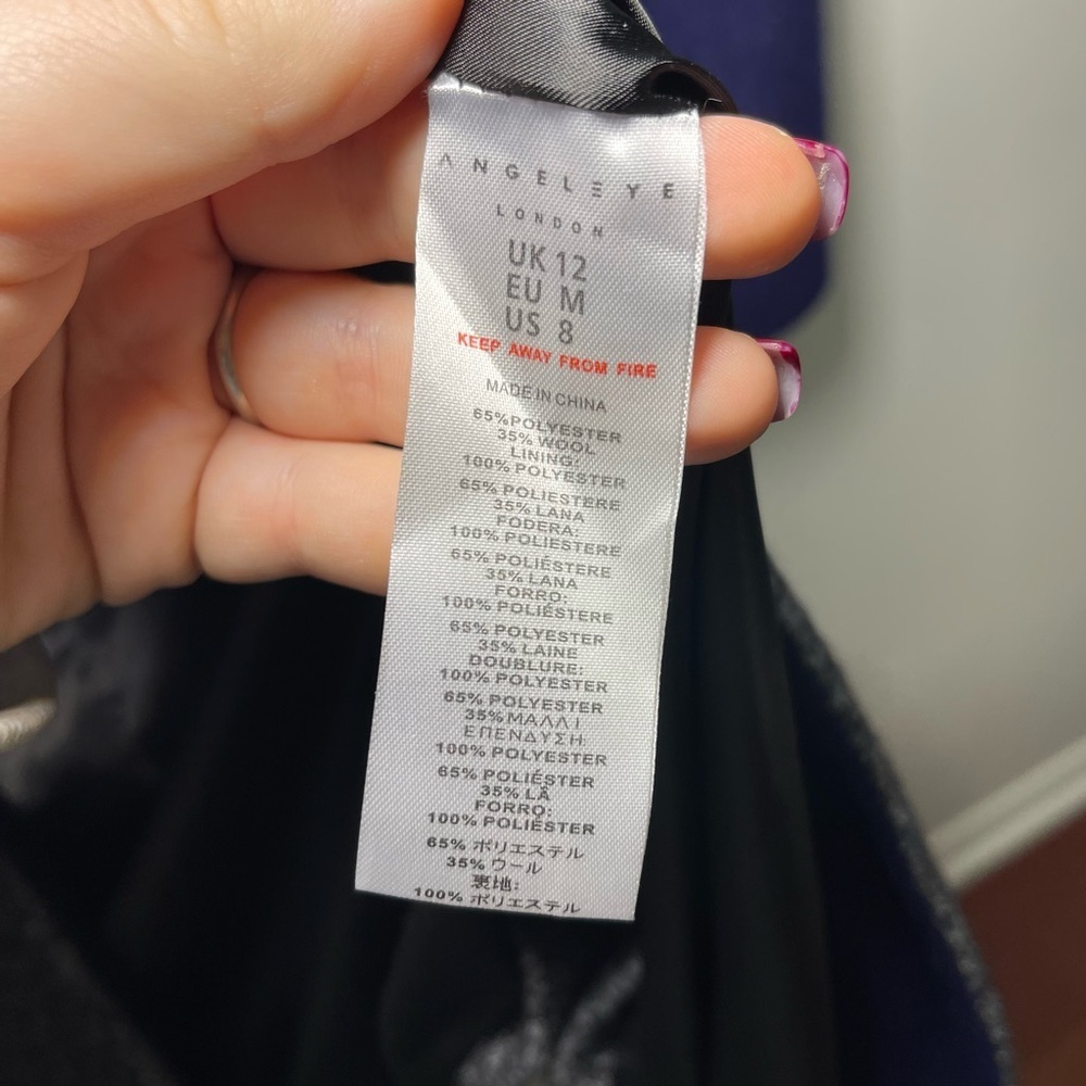 AngelEye London Wool Blend Colorblock fall layering Coat Blue Gray Women’s US8 - Picture 6 of 11